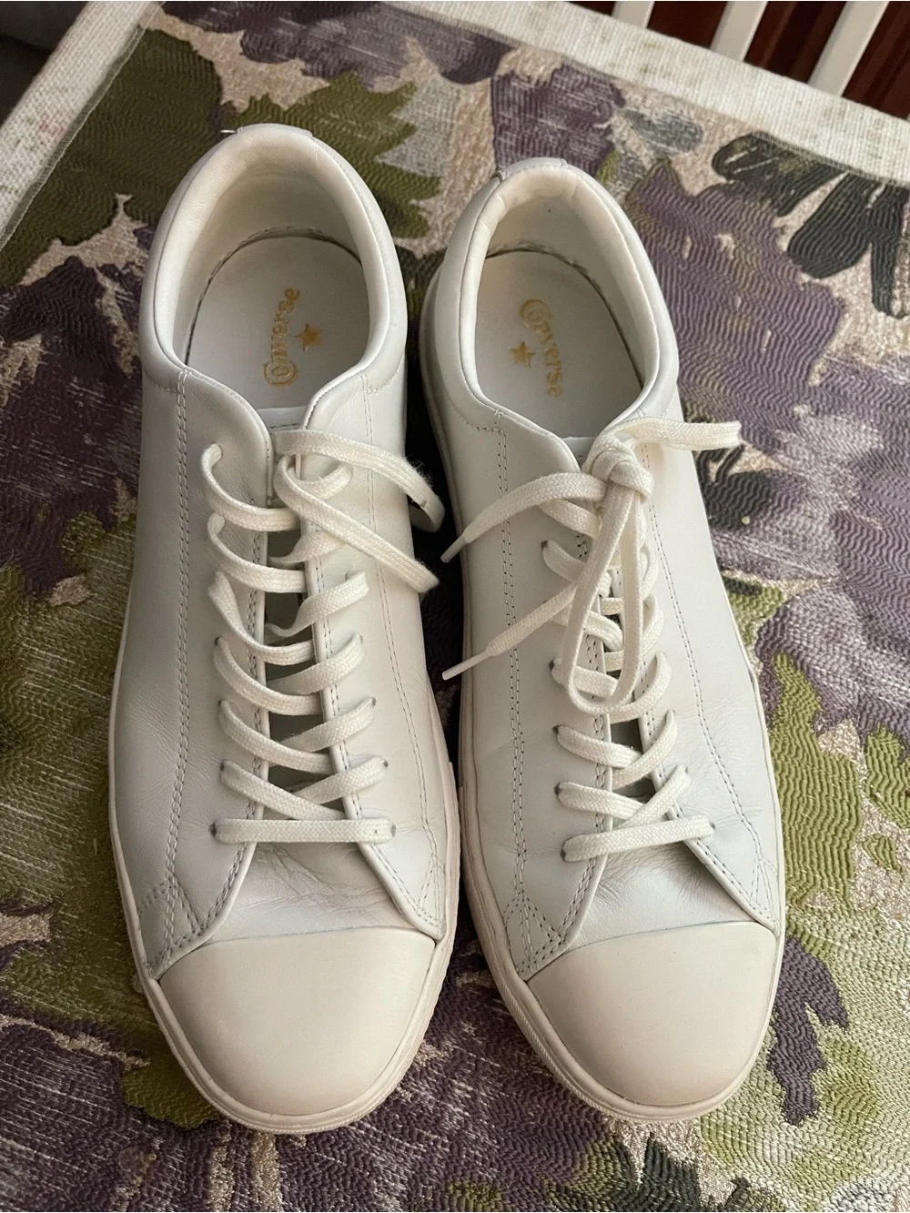 Converse White Low-Top Leather Sneakers